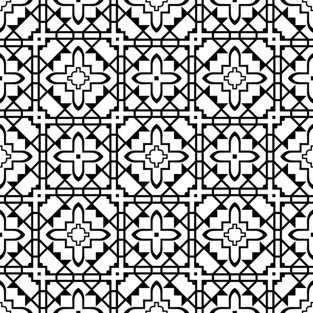 decorative black white tile bathroom